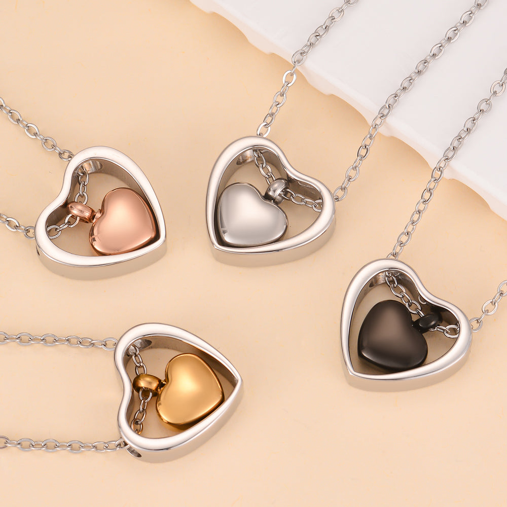 Twin Heart Memory Keepsake Necklace