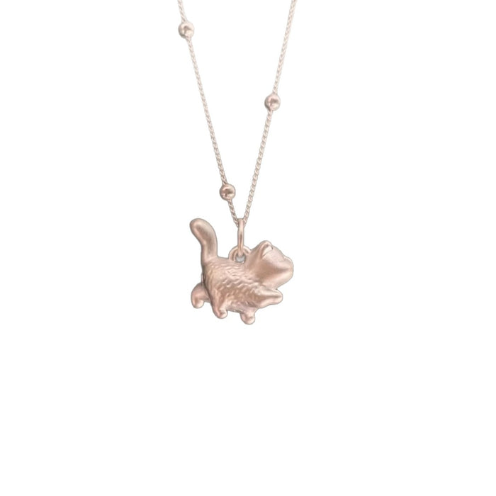 3D Sterling Silver Proud Cat Necklace