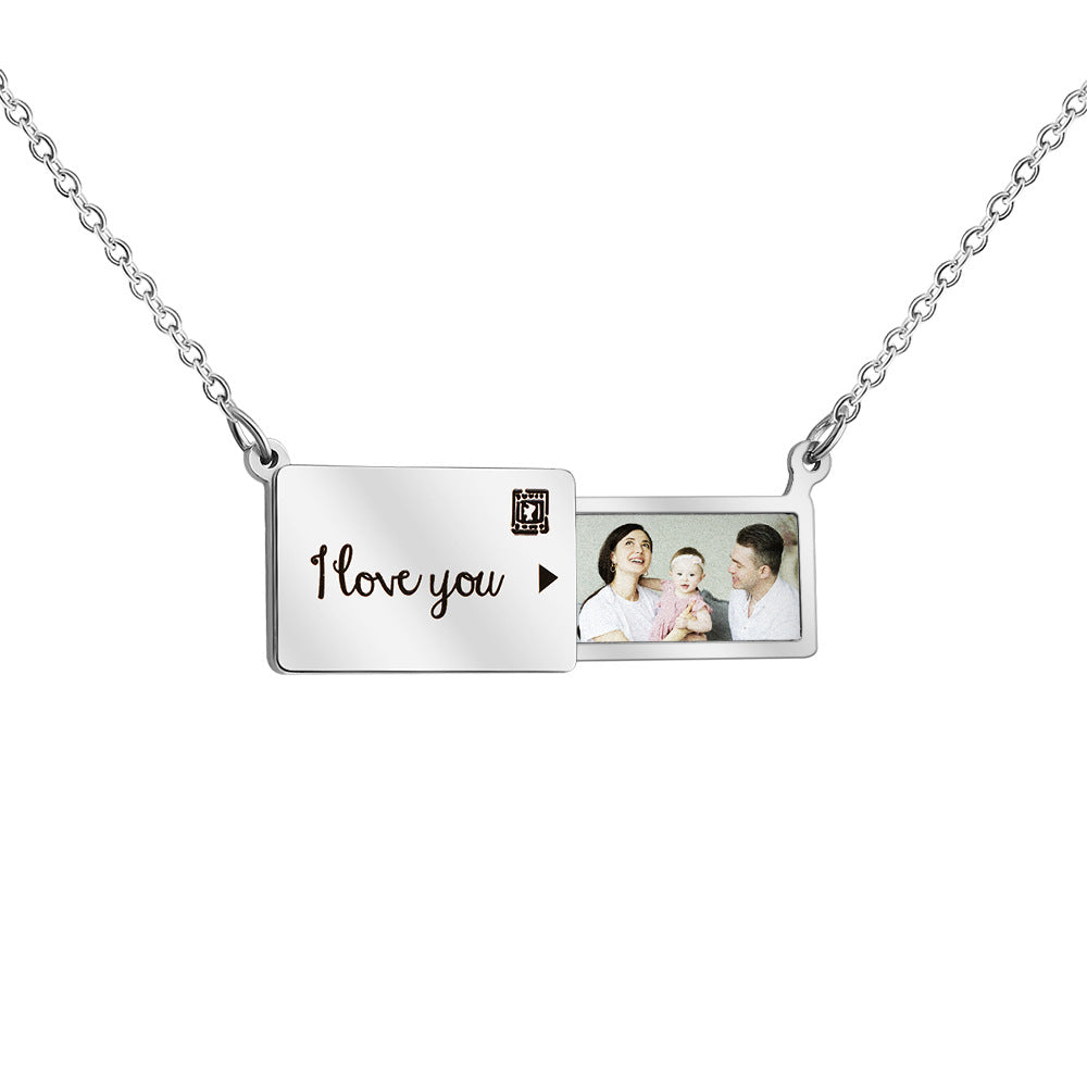 Personalised Pull-Out Photo NFC Memorial Necklace
