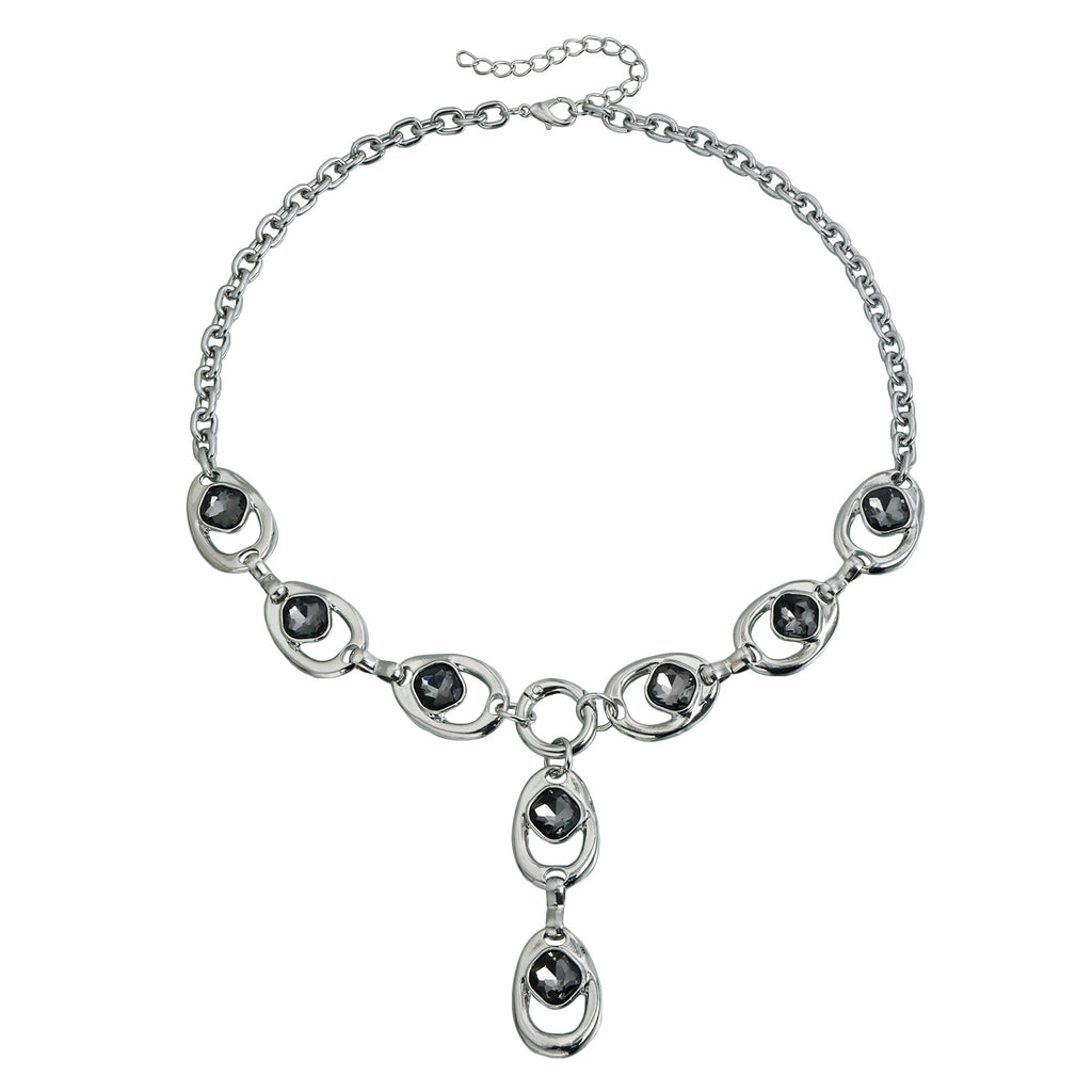 Irregular Black Diamond Y‑Shape Necklace