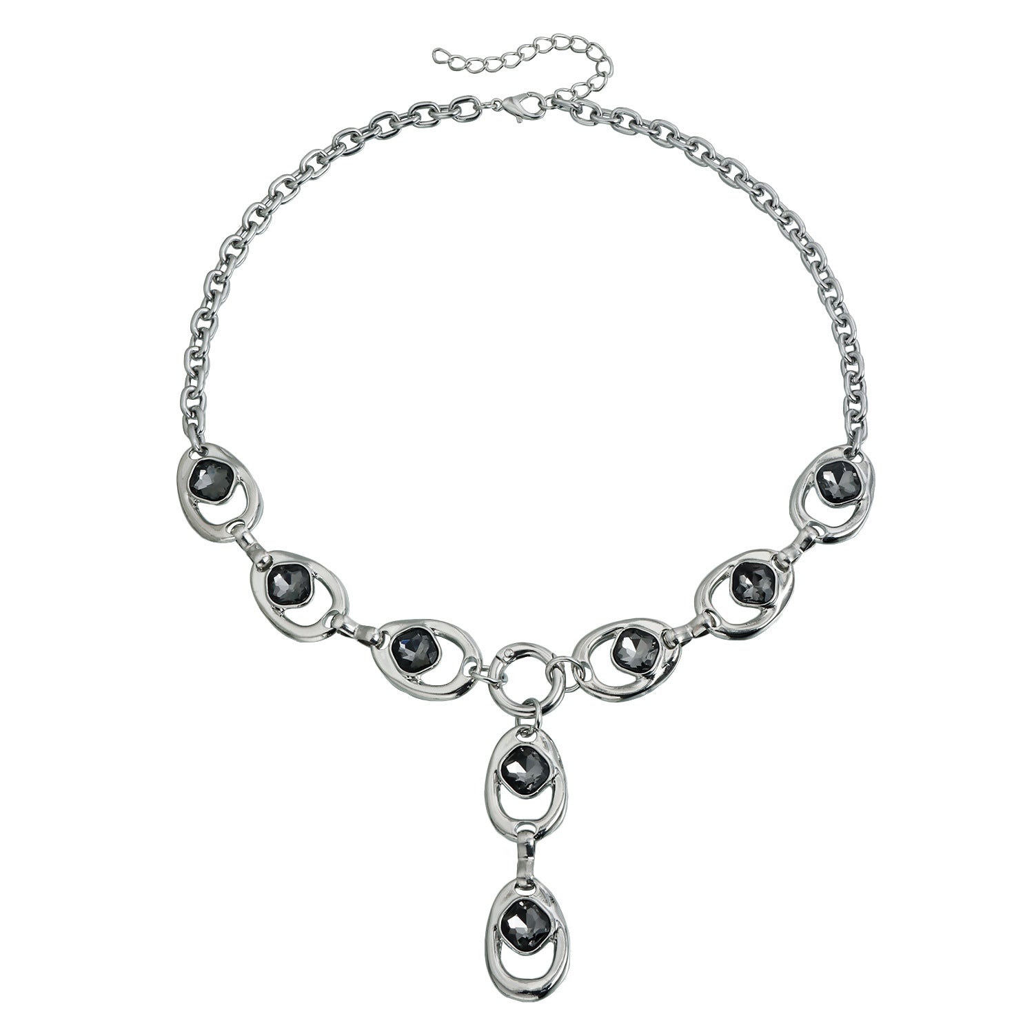 Irregular Black Diamond Y‑Shape Necklace