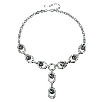 Irregular Black Diamond Y‑Shape Necklace