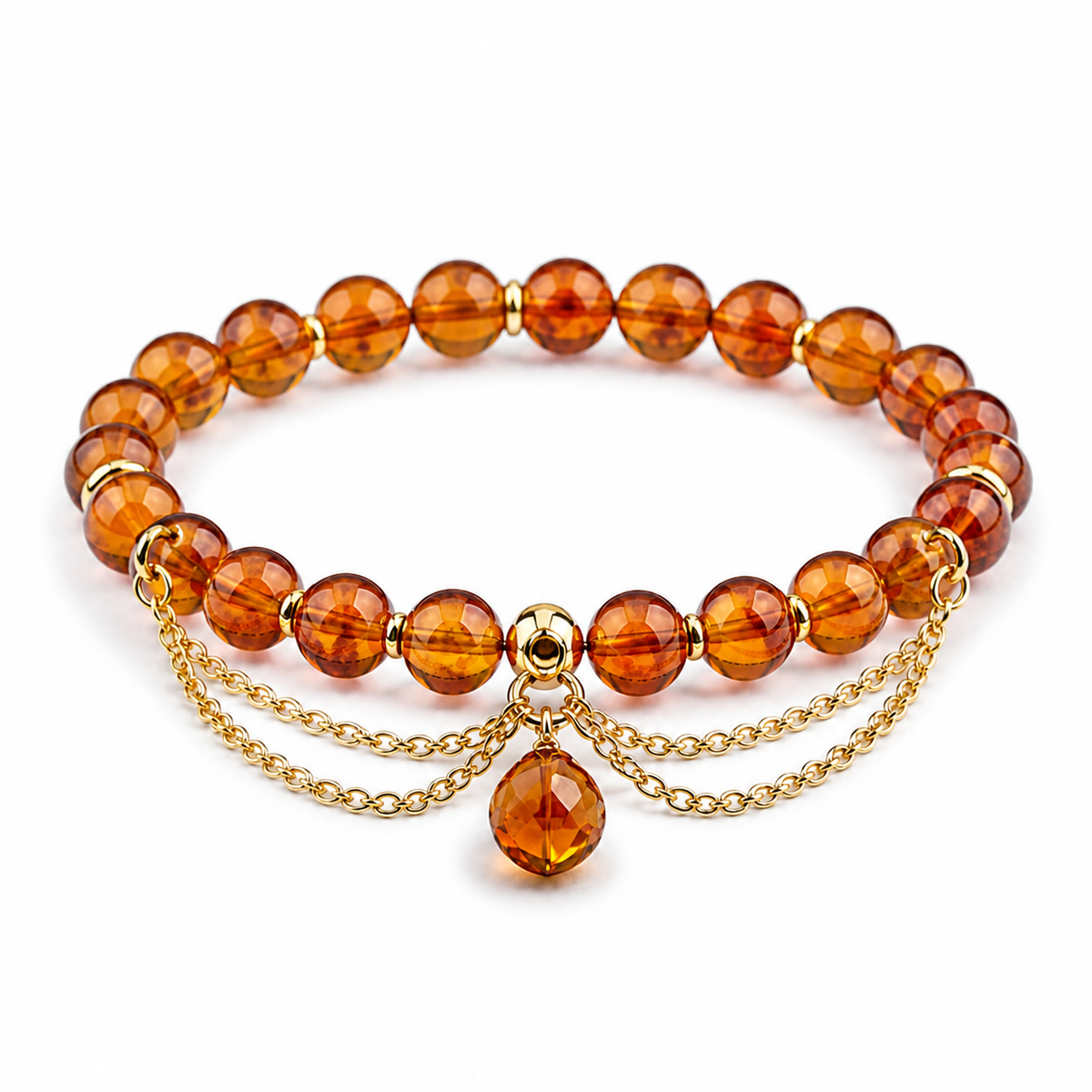 The Queen — Purple Crystal & Gold-Tone Charm Bracelet