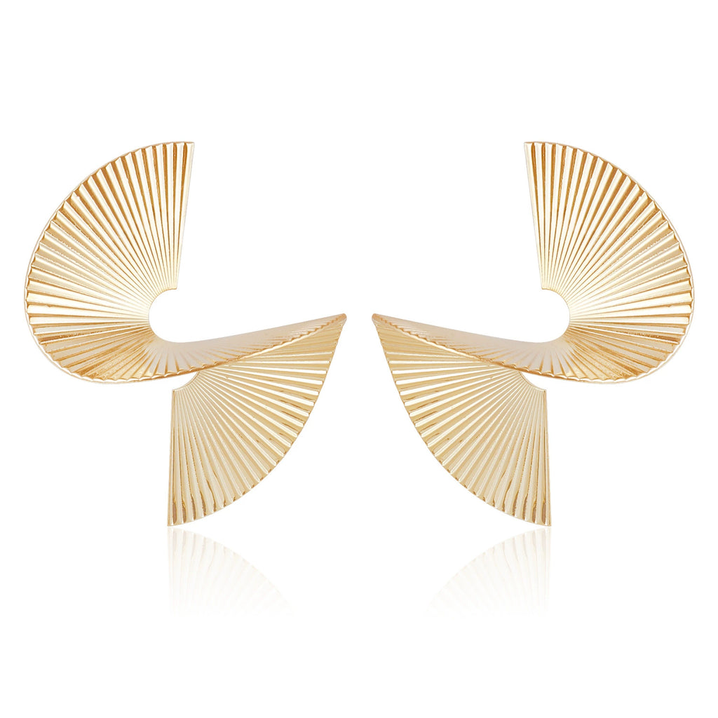 Vintage Spiral Fan Earrings