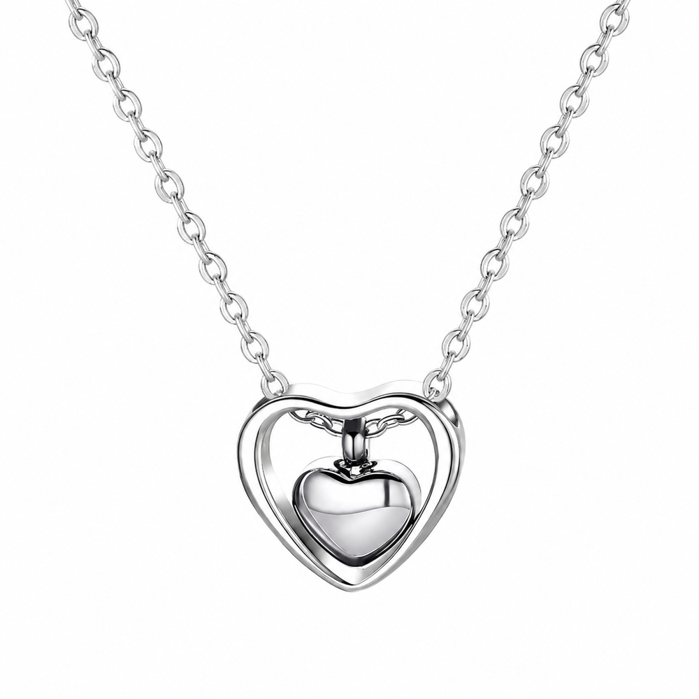 Twin Heart Memory Keepsake Necklace
