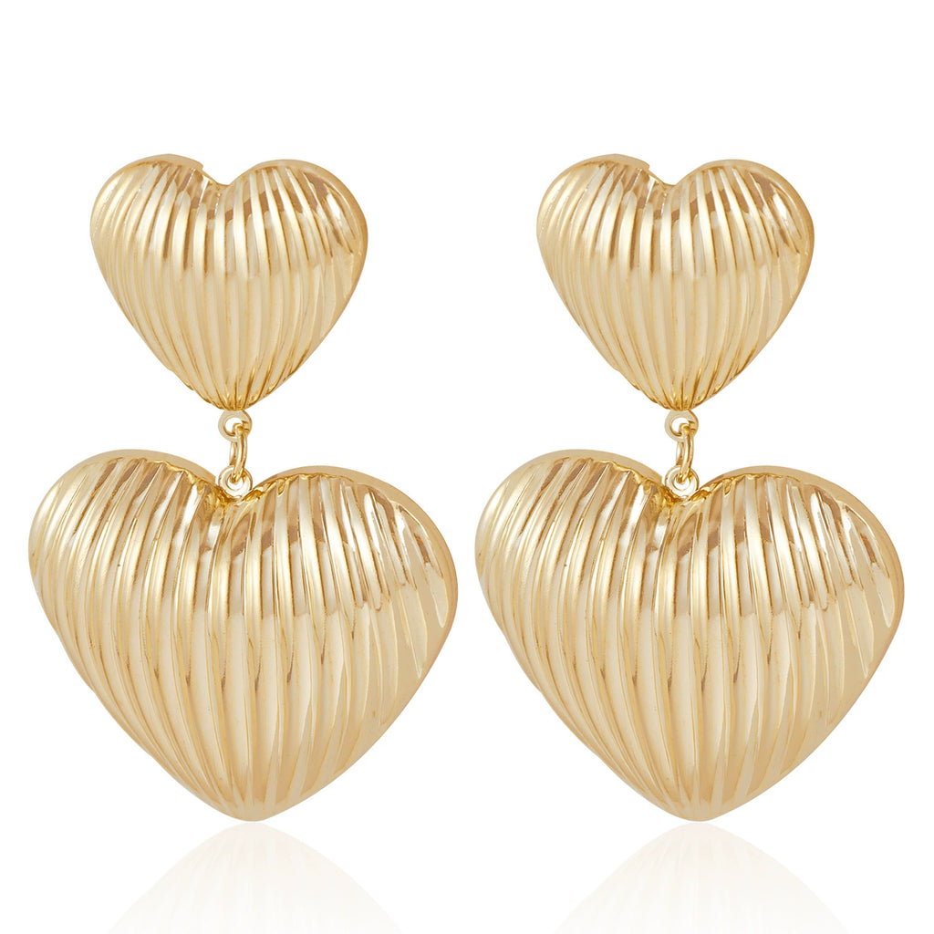 Vintage Heart Charm Earrings