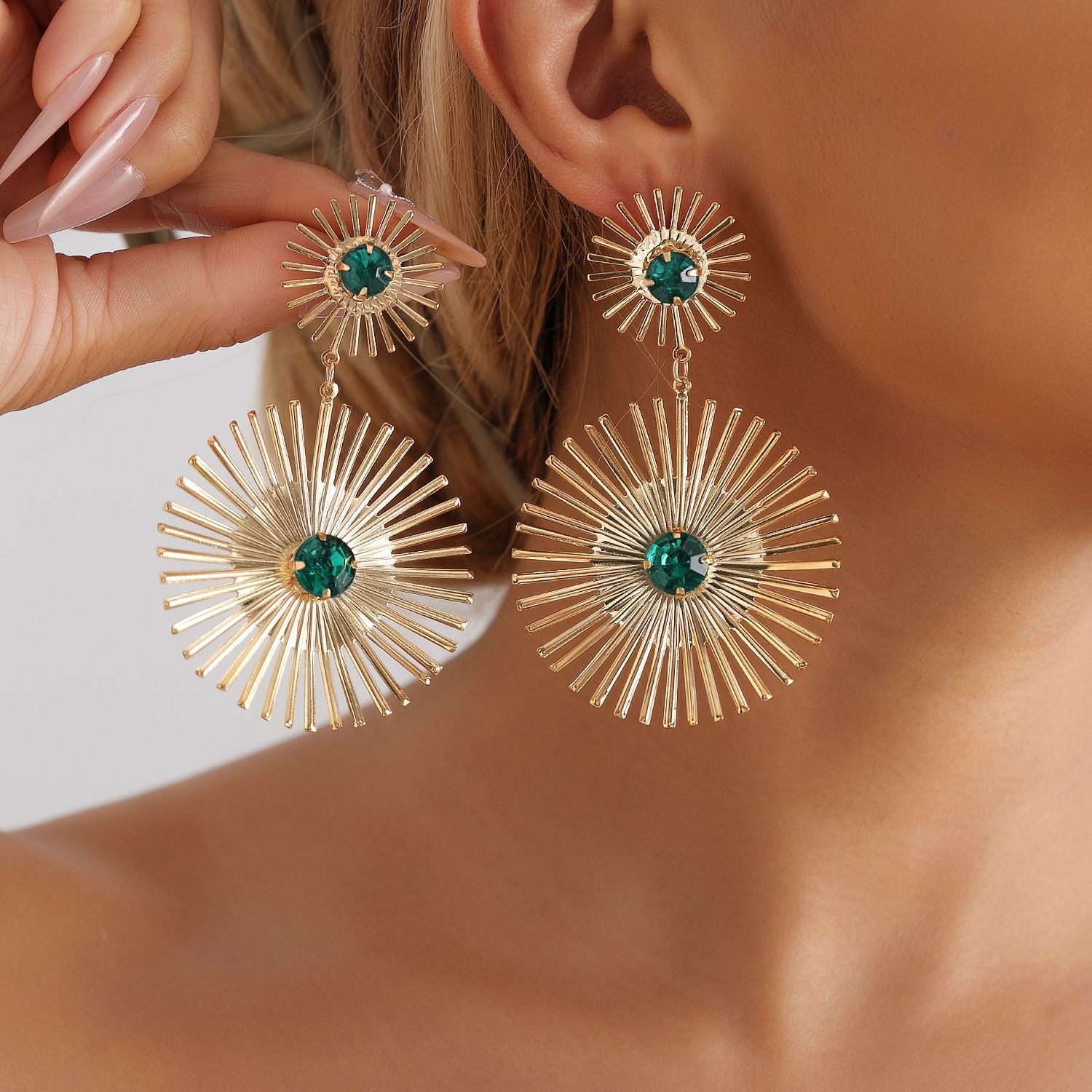 Spiked Zircon Statement Earrings