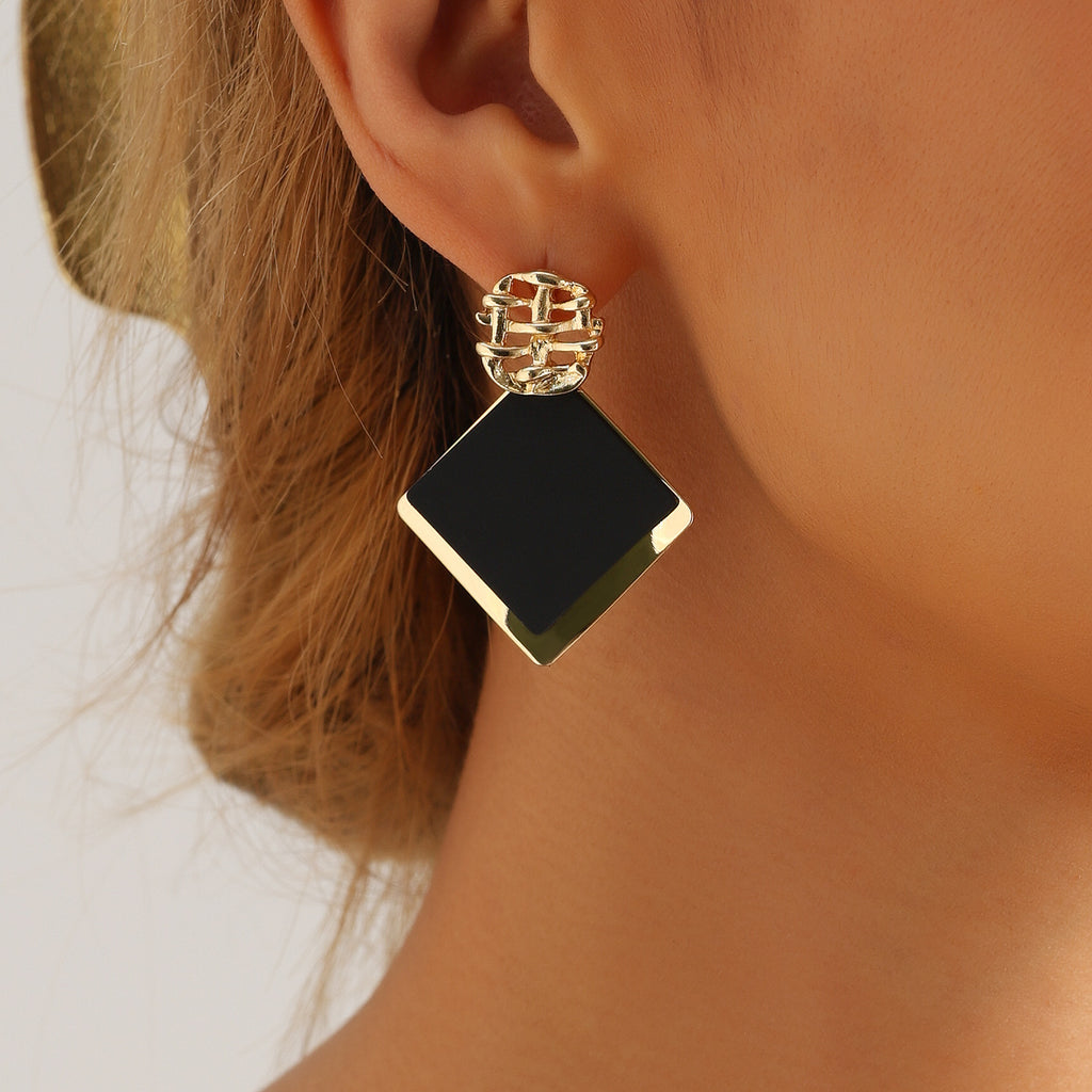 Geometric Square Sequin Earrings