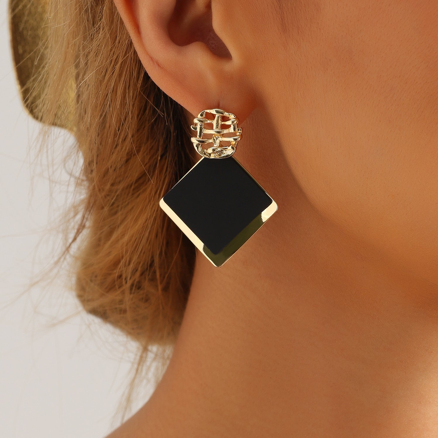 Geometric Square Sequin Earrings