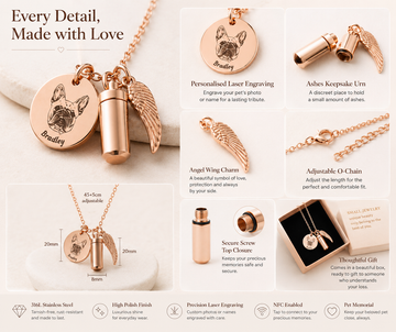 Personalised Pet Photo Angel Wings Pendant Necklace