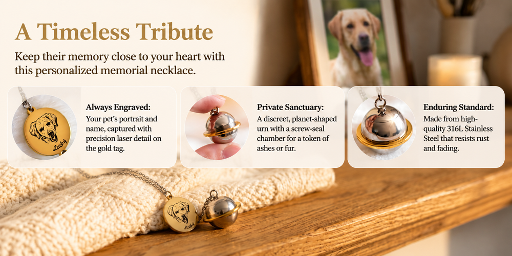 Personalised Pet Portrait Galaxy Necklace