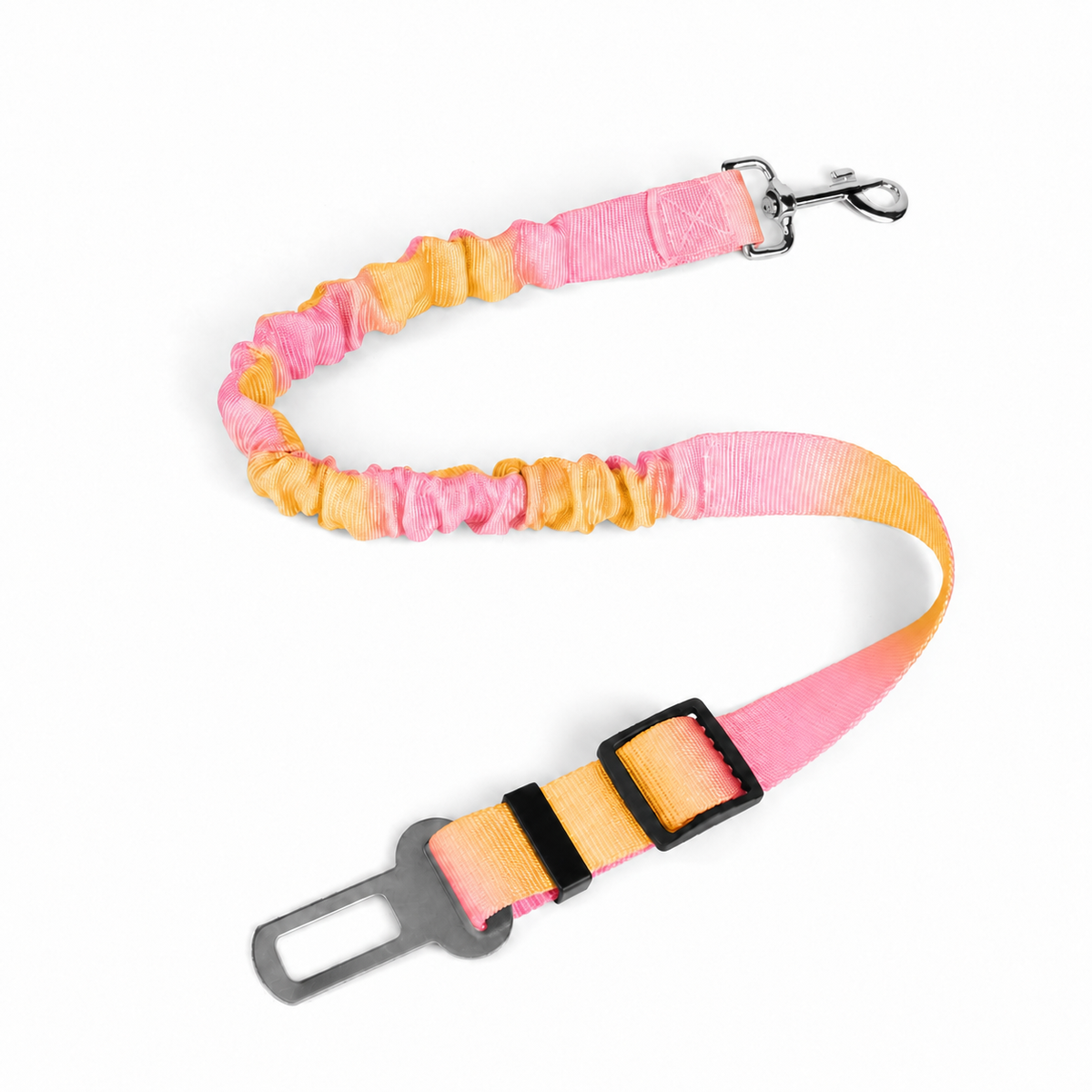 Adjustable Bungee Dog Car Seat Belt with Shock-Absorbing Tether