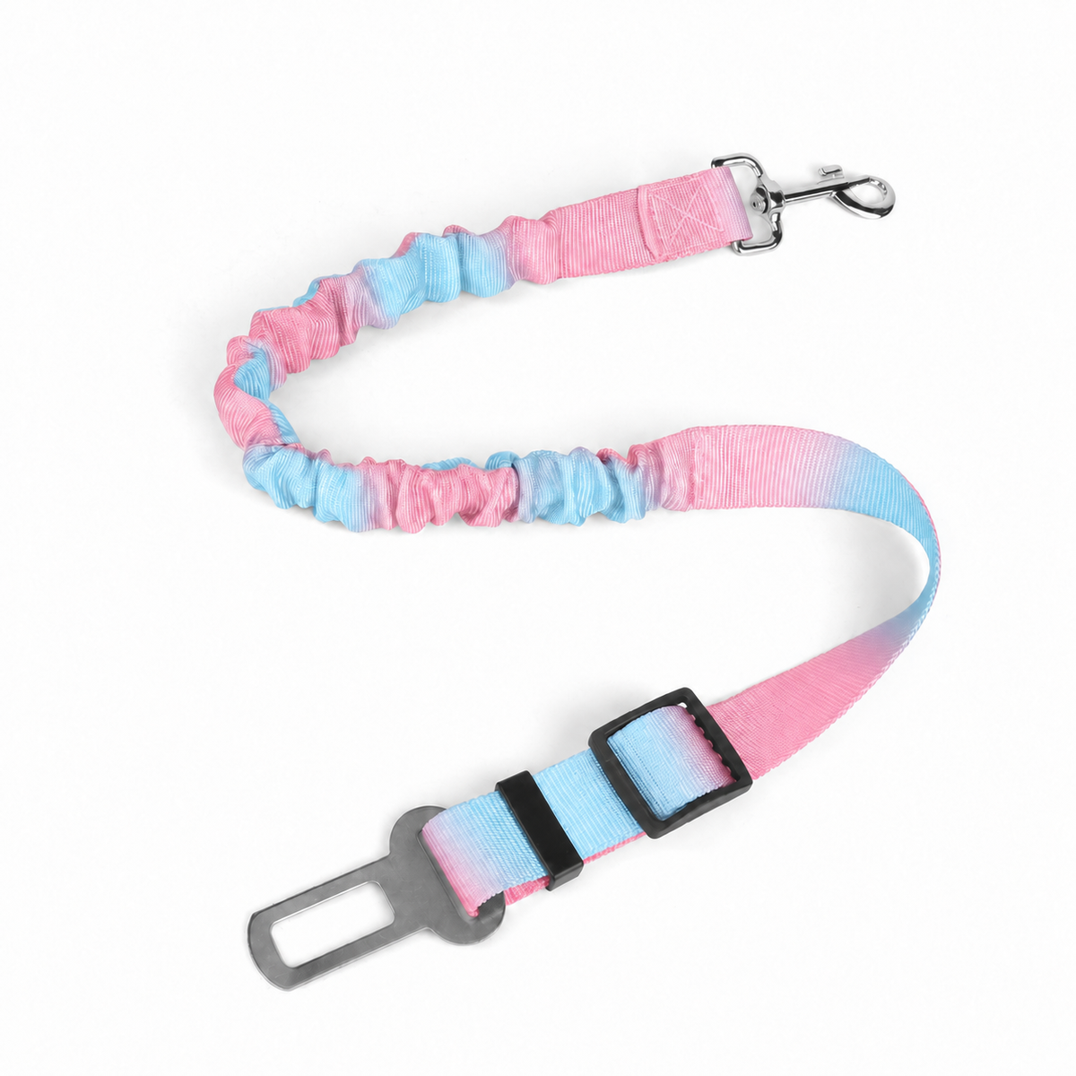 Adjustable Bungee Dog Car Seat Belt with Shock-Absorbing Tether