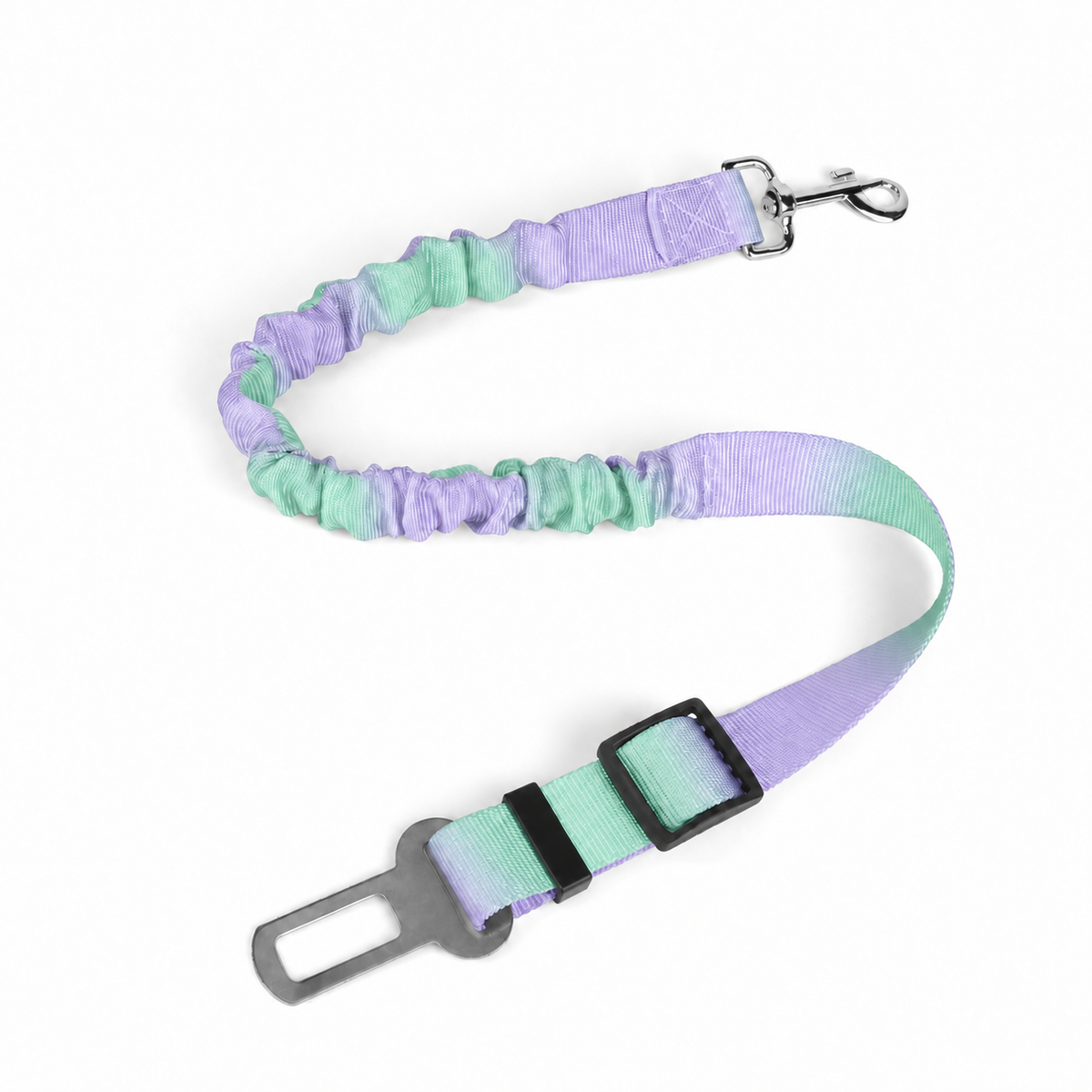 Adjustable Bungee Dog Car Seat Belt with Shock-Absorbing Tether