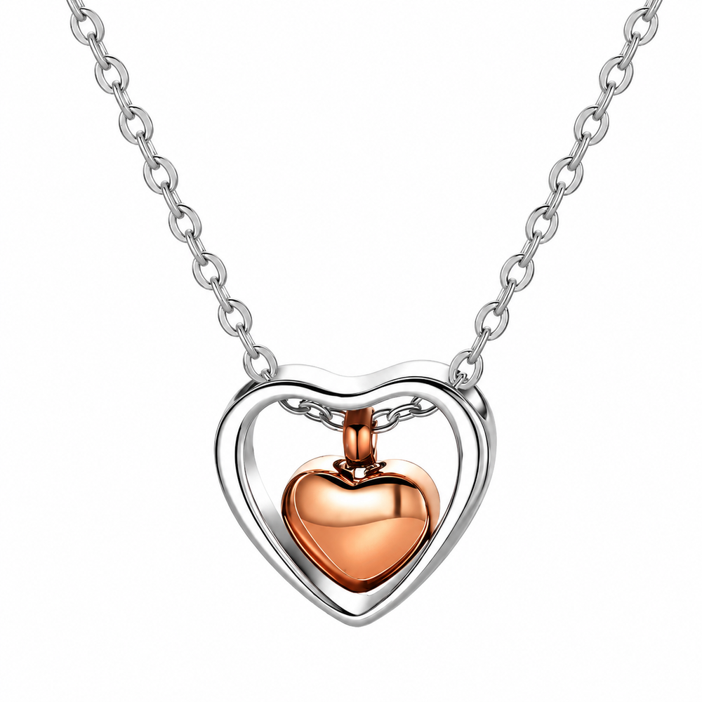 Twin Heart Memory Keepsake Necklace