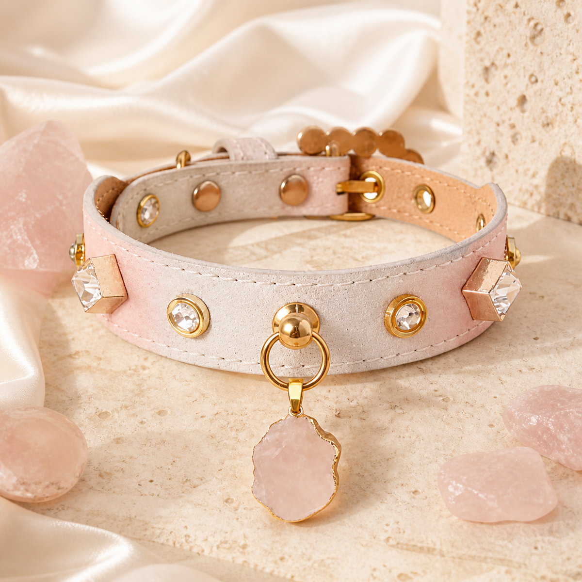 The Pink Lady — Personalized Crystal Pet Collar